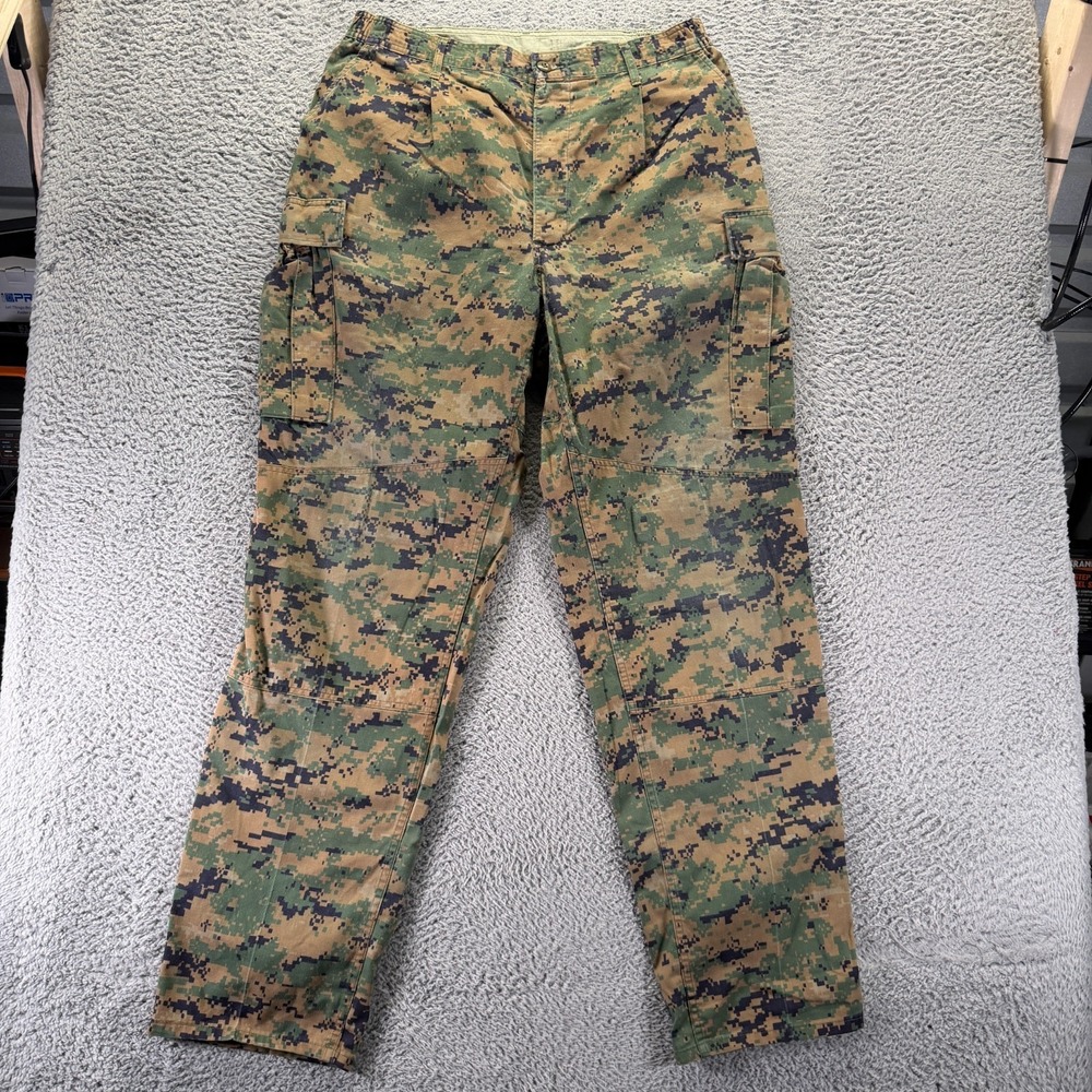 American Apparel Pant Mens L(36x36) Green Cotton Camo Cargo USMC Combat Uniform